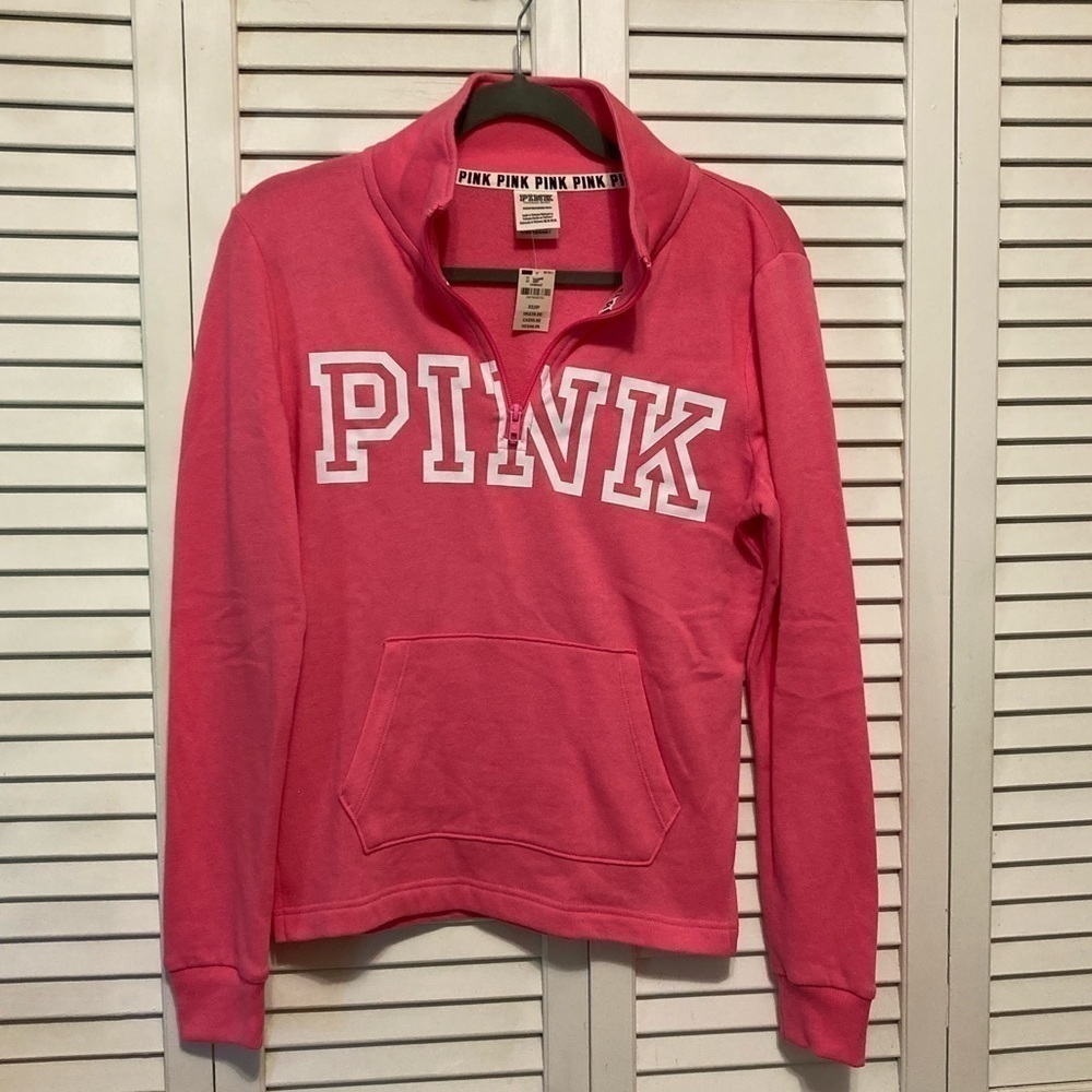 NWT PINK Victoria’s Secret Pink Half Zip Pullover Size Extra Small